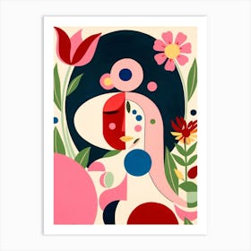 Woman In Flowers Art Print