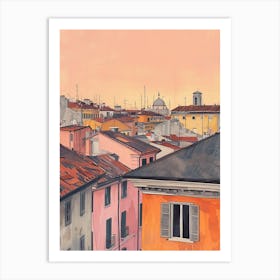 Milano Rooftops Morning Skyline 4 Art Print