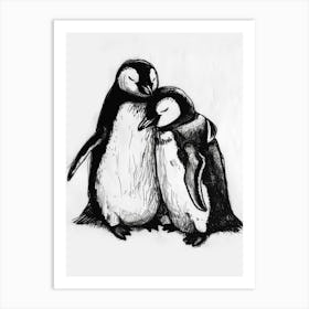 Emperor Penguin Snuggling With Their Mate 3 Art Print