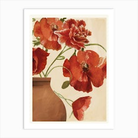Poppies in Vase 2 Art Print