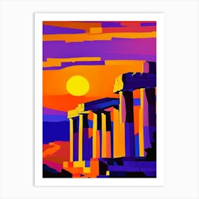 Abstract Acropolis Sunset Art Print