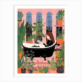 Girl In A Bathtub 1 Art Print