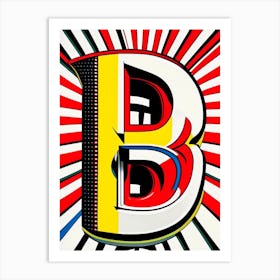 B, Letter, Alphabet Comic 3 Art Print