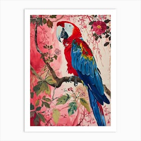 Floral Animal Painting Macaw 2 Art Print
