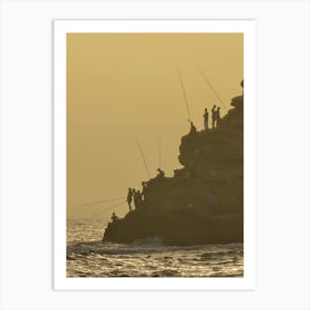 Fishing At Sunset Art Print