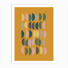 Modern Geometric Shapes in Earthy Mustard Yellow Art Print