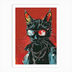 Rock Cat Art Print