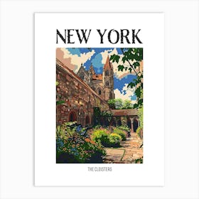 The Cloisters New York Colourful Silkscreen Illustration 4 Poster Art Print