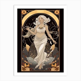 Aphrodite Black And Gold Art Print