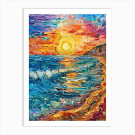 Sunset At The Beach 34 Art Print