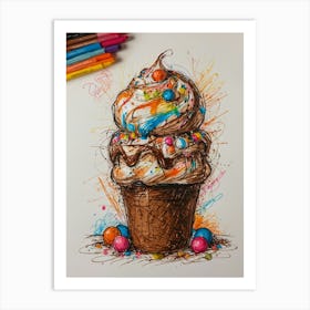 Ice Cream Sundae 24 Art Print