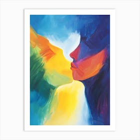 Kissing couple Art Print