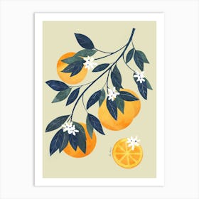 Orange branch Art Print