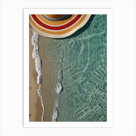 Hat On The Beach Art Print