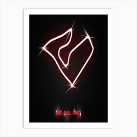 Red Bull Ring Austria F1 Track neon Art Print