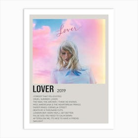 Lover 2019, Taylor Swift Music Poster 3 Art Print