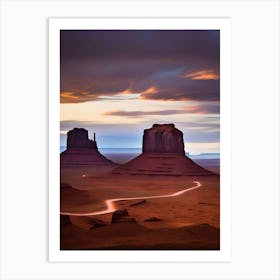 Sunset At Monument Valley Art Print