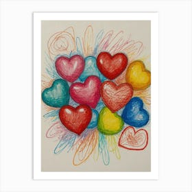 Hearts Of Love Art Print