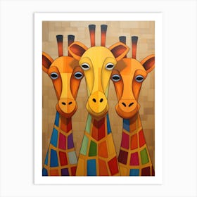 Three Giraffes 2 Art Print