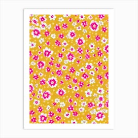 Buttercup Floral Print Warm Tones2 Flower Art Print