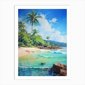 A Painting Of Anse Lazio, Praslin Seychelles 3 Art Print