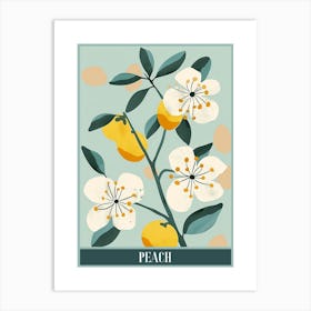 Peach Tree Flat Illustration 8 Poster Art Print