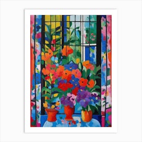 Open Window Matisse Garden Flowers Colorful 1 Art Print