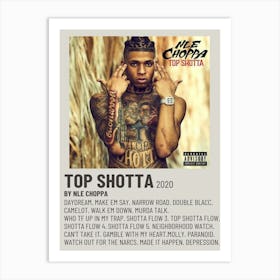 Top Shotta 2020 By Nle Choppa Poster 2 Art Print