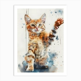 Watercolor Of A Kitten Art Print