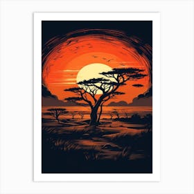 Sunset Safari Art Print