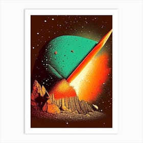 Asteroid 2 Vintage Sketch Space Art Print