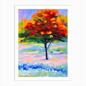 Blue Spruce tree Abstract Block Colour Art Print