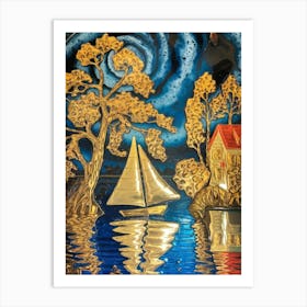 Boat On The Lake Art Print