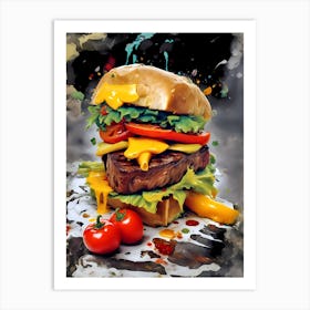 Burger Painting Art Print