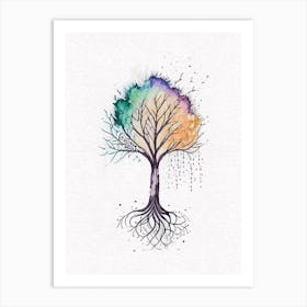 Tree Of Life Symbol Minimal Watercolour Art Print