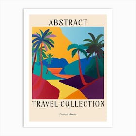 Abstract Travel Collection Poster Cancun Mexico 4 Art Print