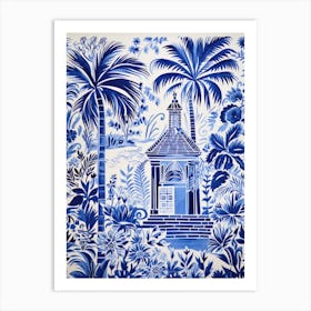 Blue And White Tile 4 Art Print