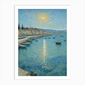 Sun Rises Over The Sea Art Print