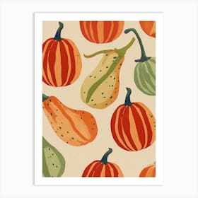 Autumnal Squash Pattern 2 Art Print