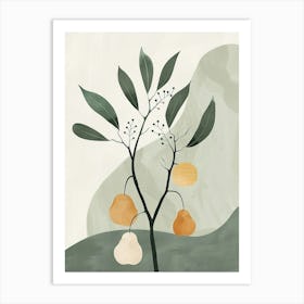 Pear Tree Minimal Japandi Illustration 1 Art Print