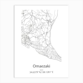 Omaezaki,Japan Minimalist Map Affiche