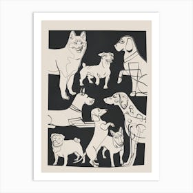 Minimal Abstract Dog Art 1 Art Print