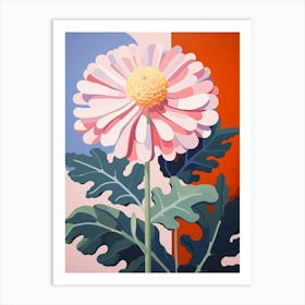 Chrysanthemum 2 Hilma Af Klint Inspired Pastel Flower Painting Art Print
