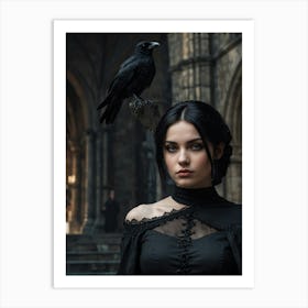 Portrait of a gothic girl Art Print