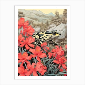 Poison Dart Frog Vintage Botanical 2 Art Print