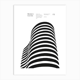 Modern Curves 13, Modern Architecture Design Poster, minimalist interior wall decor Art Print