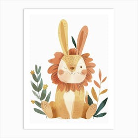 Lionhead Rabbit Kids Illustration 3 Art Print