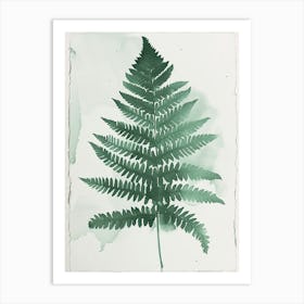 Green Ink Painting Of A Marsh Fern 2 Art Print