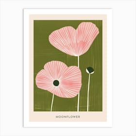 Pink & Green Moonflower 2 Flower Poster Art Print