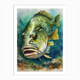 Giant Sea Bass Fish 2 Art Print